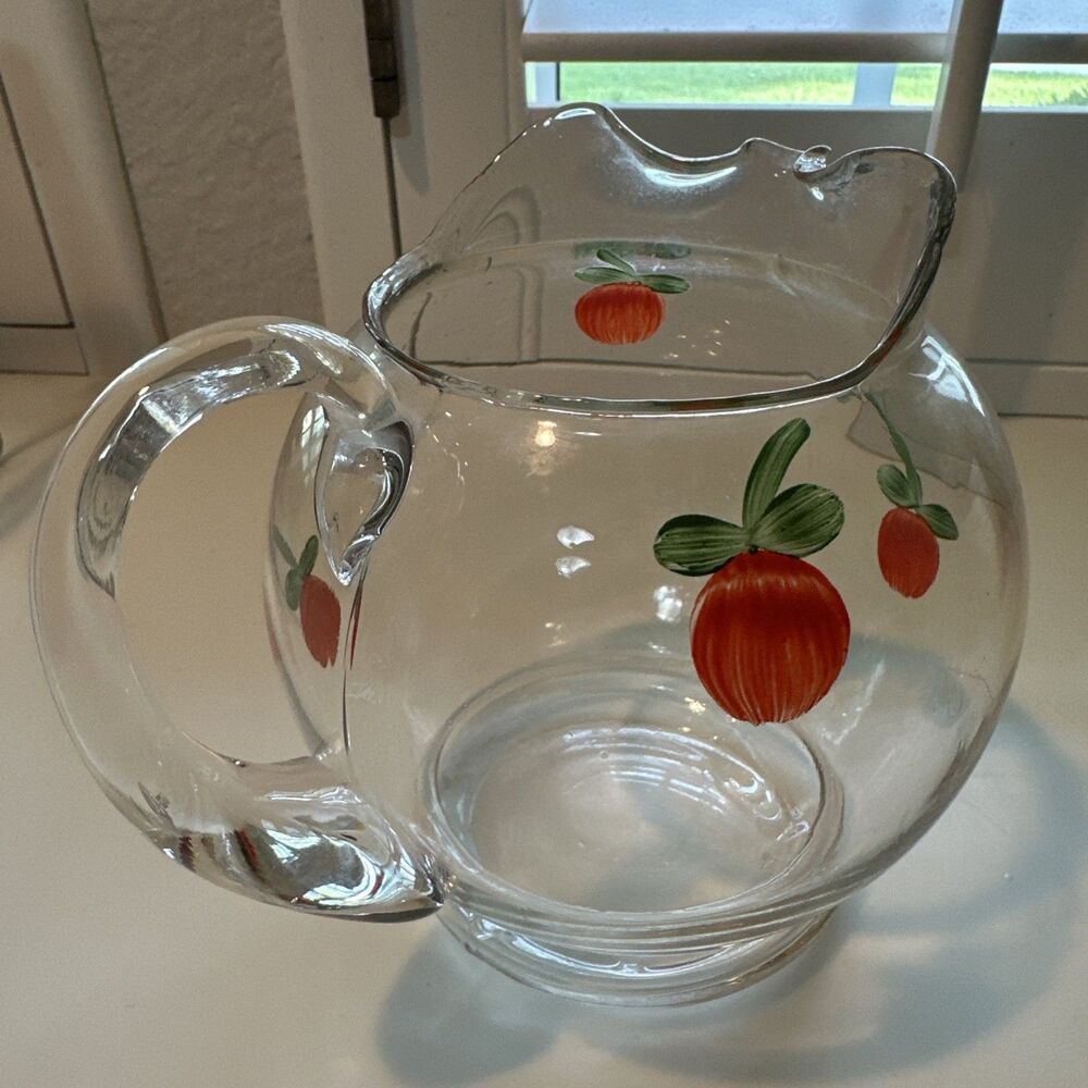 Vintage 7 Piece Set - Juice Pitcher/6 Glasses Hand Painted - Picture 8 of 10